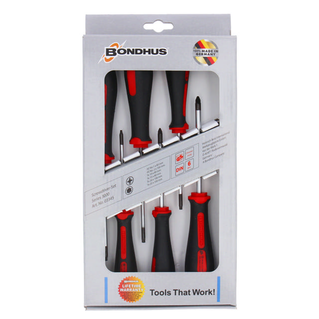 Skruetrækkersæt PZ/Torx, 6 dele