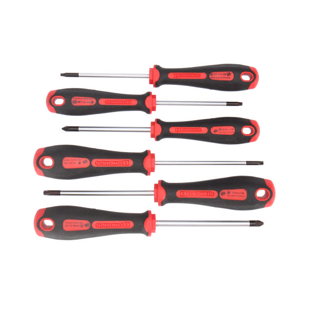 Skruetrækkersæt PZ/Torx, 6 dele