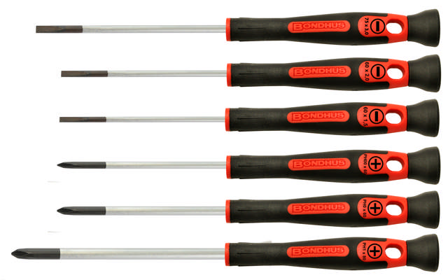 Skruetrækkersæt lige/PH/PZ, 6 dele