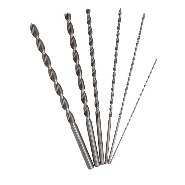 Træspiralborsæt 6 stk. 3 - 9 mm