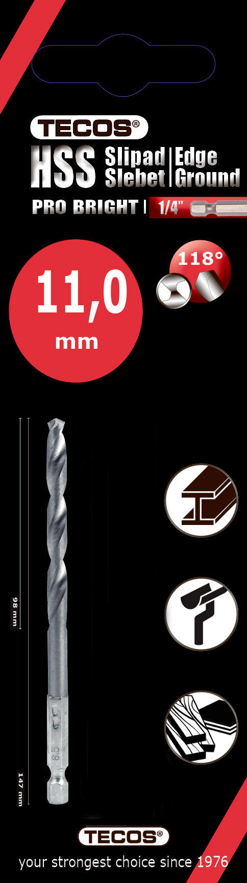 HSS Pro Bright , 11,0 × 147 mm, 1 stk.