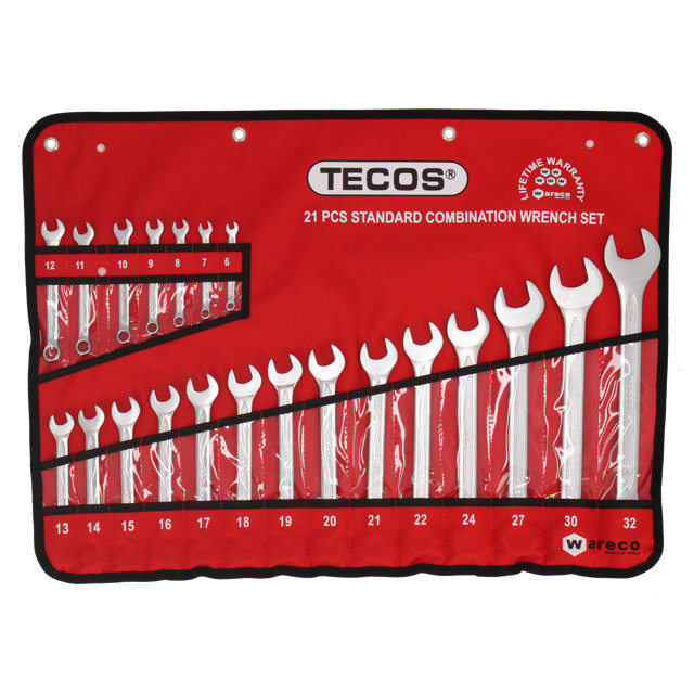 T-CW632 Ringgaffelnøglesæt - 21 dele i mm