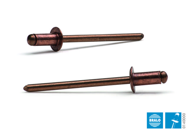 Blindnitte 4,0 x 8 mm kobber, 500 stk.