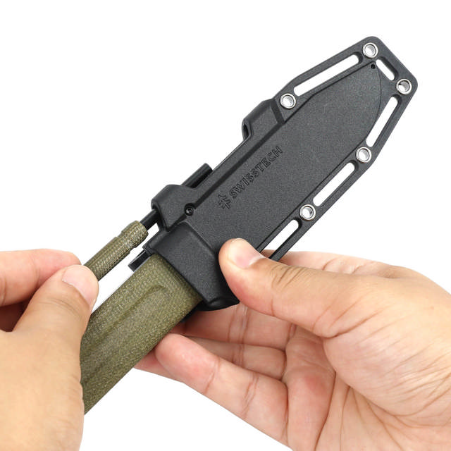 Stählern, fastbladet kniv