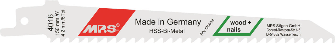 Bajonetsavklinge 4016, 2 stk. 150 mm Bimetal 4,2 tpi