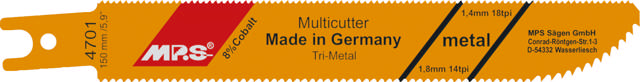 Bajonetsavklinge 4701, 2 stk. 150 mm Trimetal 14/18 tpi