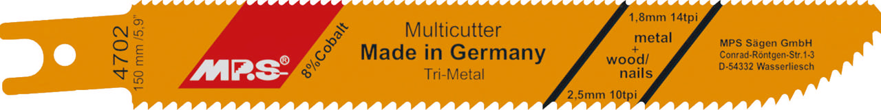Bajonetsavklinge 4702, 2 stk. 150 mm Trimetal 10/14 tpi