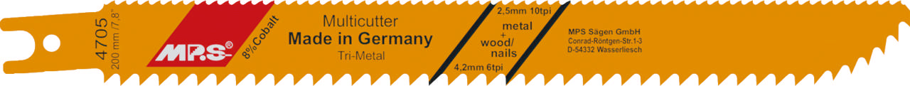 Bajonetsavklinge 4705, 2 stk. 200 mm Trimetal 6/10 tpi