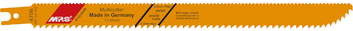 Bajonetsavklinge 4706, 2 stk. 250 mm Trimetal 6/10 tpi