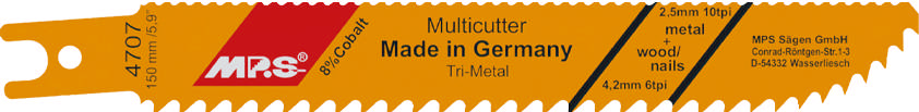 Bajonetsavklinge 4707, 2 stk. 150 mm Trimetal 6/10 tpi