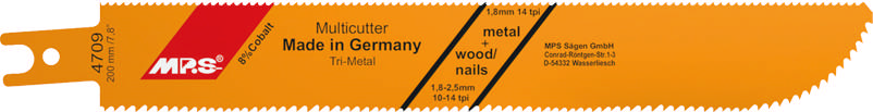 Bajonetsavklinge 4709, 2 stk. 200 mm Trimetal 10-14/14 tpi