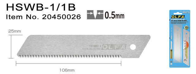 HSWB-1/1B Savblad 25 mm