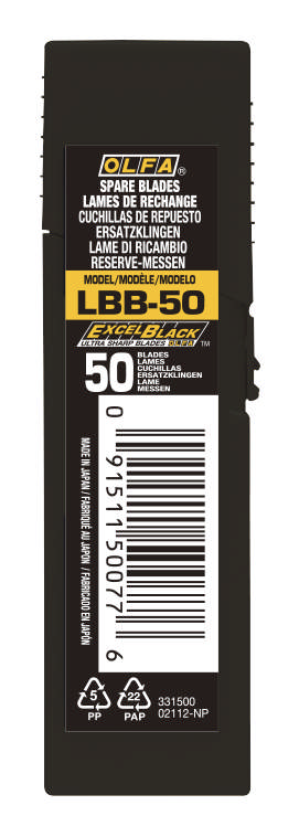 LBB-50 Bræk-af-knivblade 18 mm, sorte