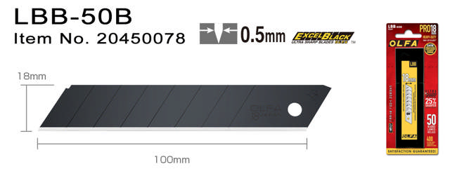 LBB-50B Bræk-af-knivblade 18 mm