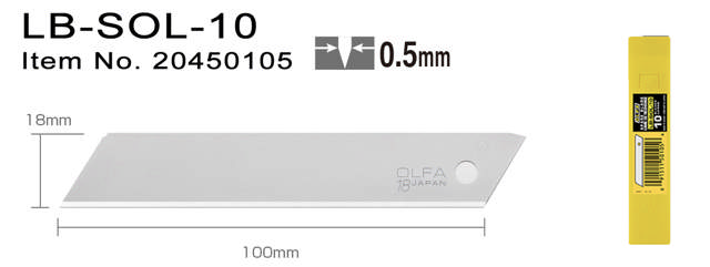 LB-SOL-10 Knivblade 18 mm Faste