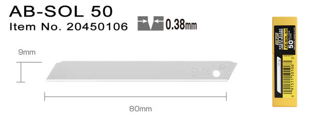 AB-SOL-50 - Knivblade 9 mm Faste