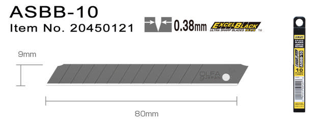 ASBB-10 Bræk-af-knivblad 9 mm