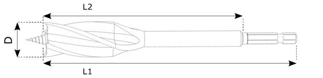 4 Flute Spiralbor 14 x 165 mm