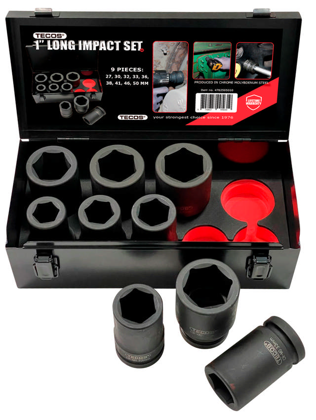 Krafttopsæt 1” - 9 dele, lange